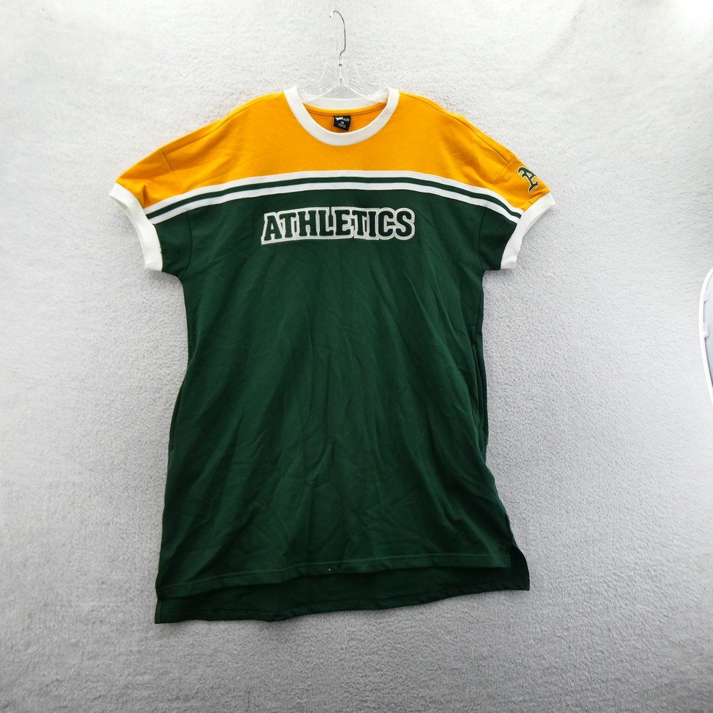 G-III Shirt Womens‎ Medium Oakland Athletics Green Yellow MLB Baseball Dress
